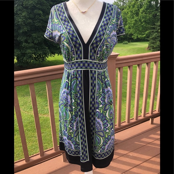 London Times Dresses & Skirts - London Times 8P Summer Dress: Purple, black, green